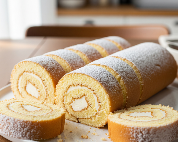 A Beautiful Image of Eggless Swiss Roll