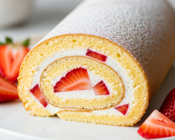 A Beautiful Well Decorated Image of Eggless Swiss Roll